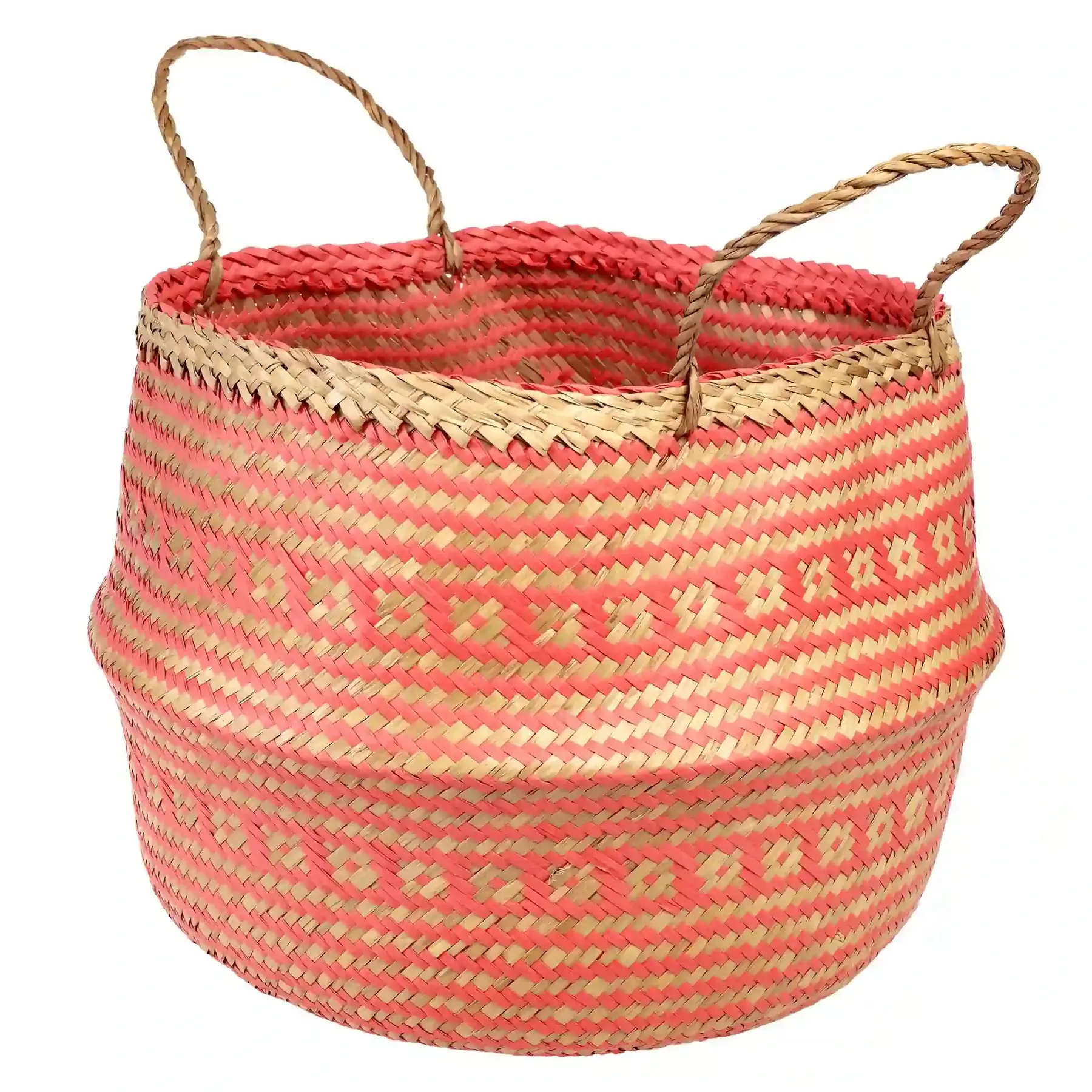 Rex London Cesta de junco de mar RED