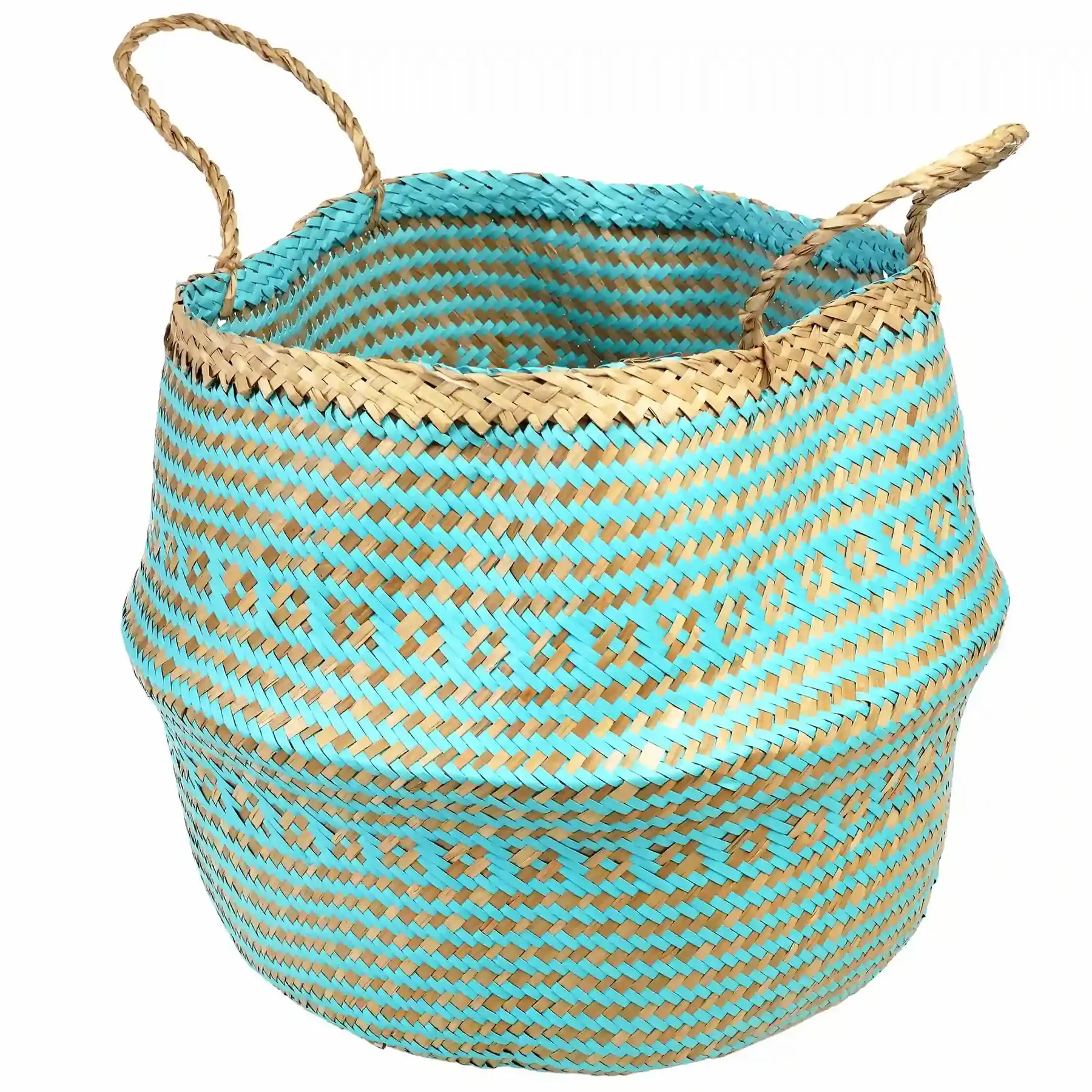 Rex London Cesta de junco de mar TURQUOISE