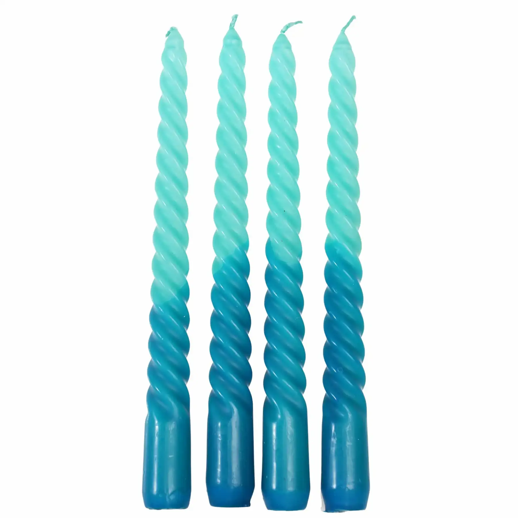 Rex London Velas en espiral Dip Dye (x4) BLUE