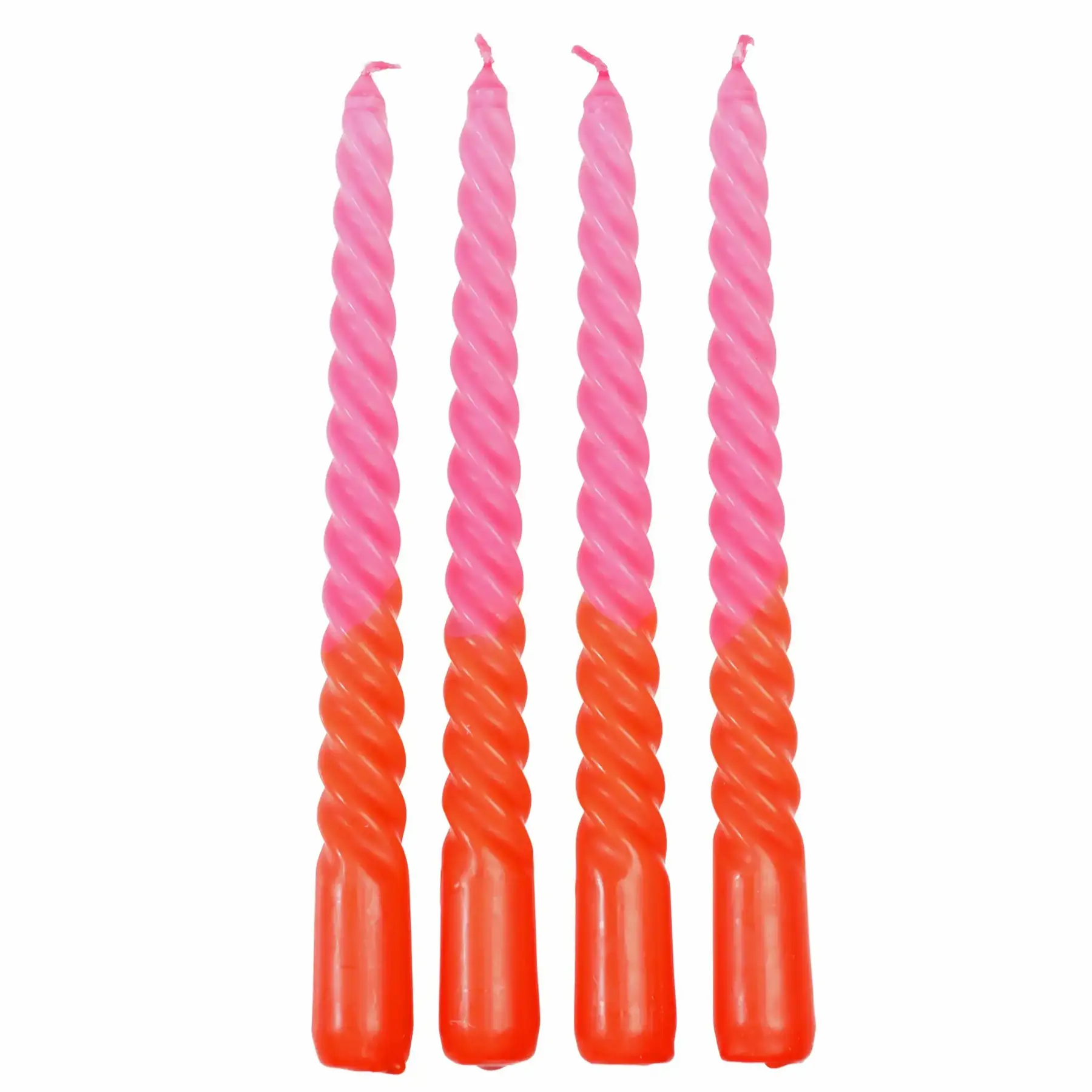 Rex London Velas en espiral Dip Dye (x4) PINK