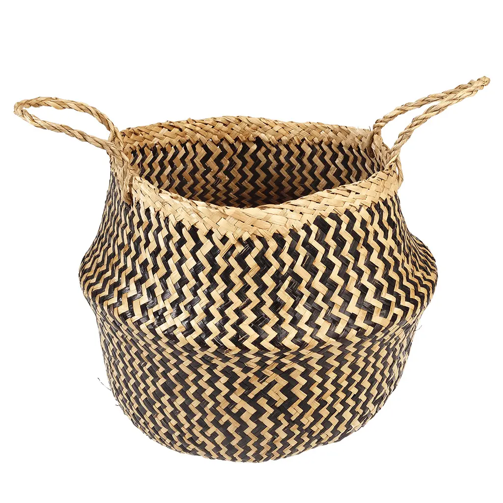 Rex London Cesta de junco de mar BLACK