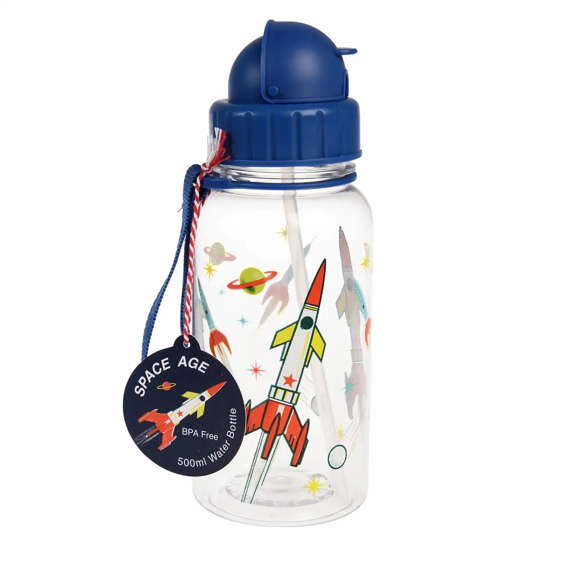 Rex London Botella de agua para niños Space Age BLUE