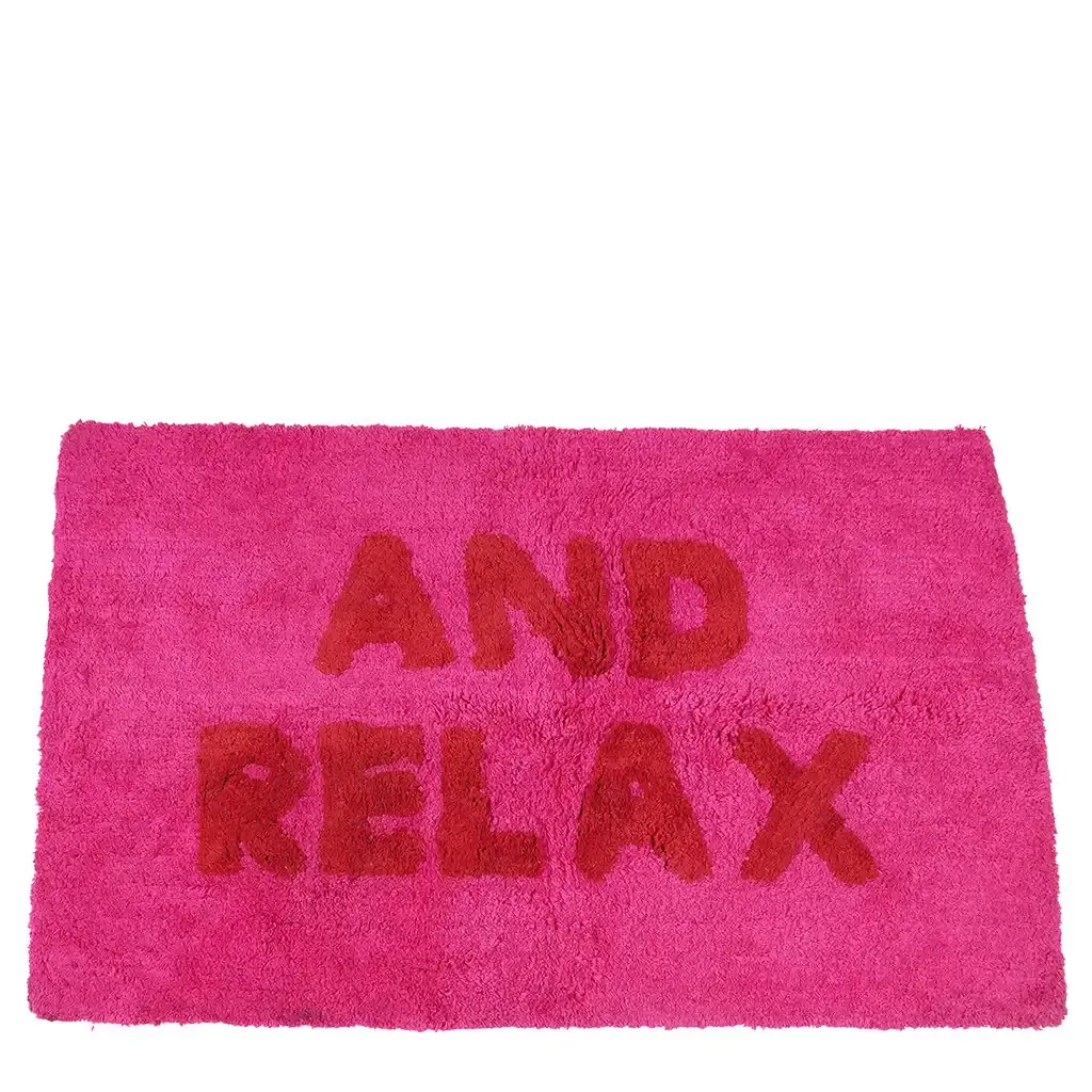 Rex London Alfombrilla de baño de algodón PINK