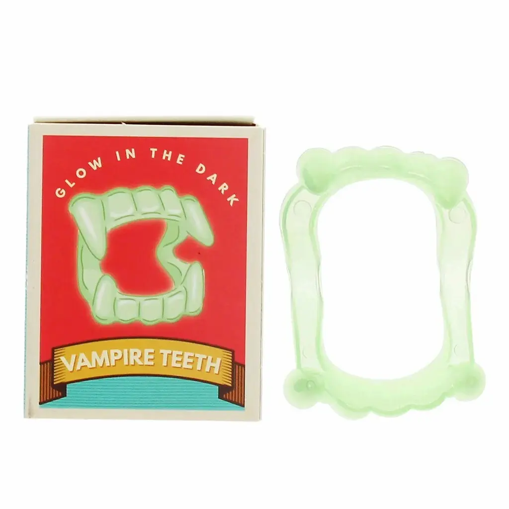 Rex London Dientes de vampiro que brillan en la oscuridad GREEN
