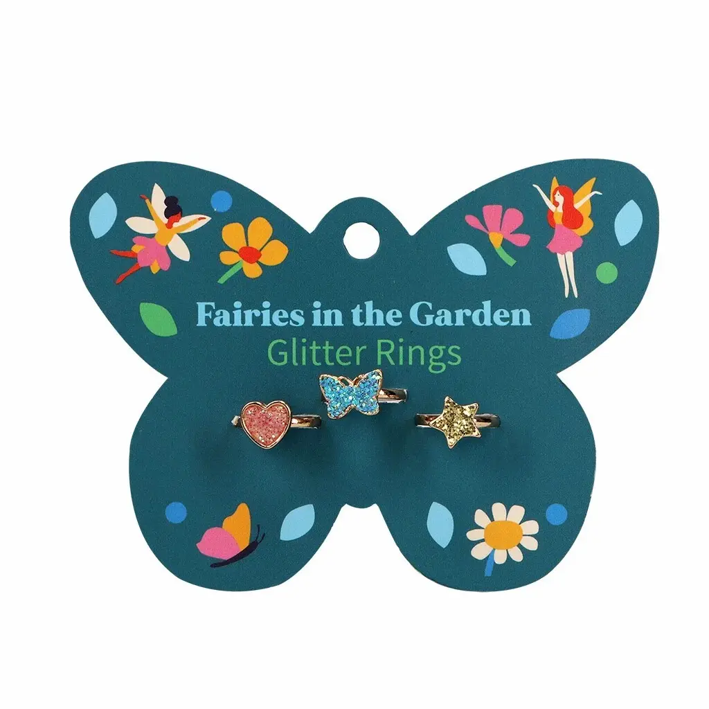 Rex London Anillo de purpurina para niños Fairies In The Garden (x3) GOLD