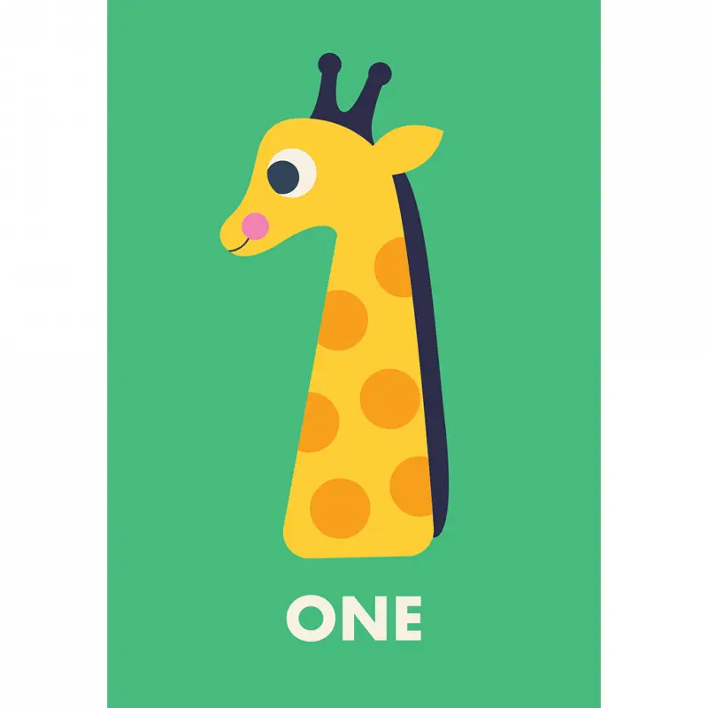 Rex London Tarjeta de cumpleaños Girafe Un GREEN