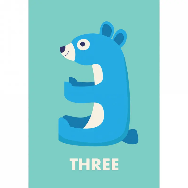 Rex London Tarjeta de cumpleaños Ours Trois TURQUOISE