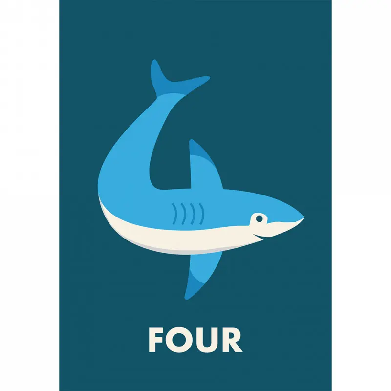 Rex London Tarjeta de cumpleaños Shark ‘quatre’ BLUE