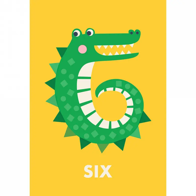 Rex London Tarjeta de cumpleaños cocodrilo seis YELLOW