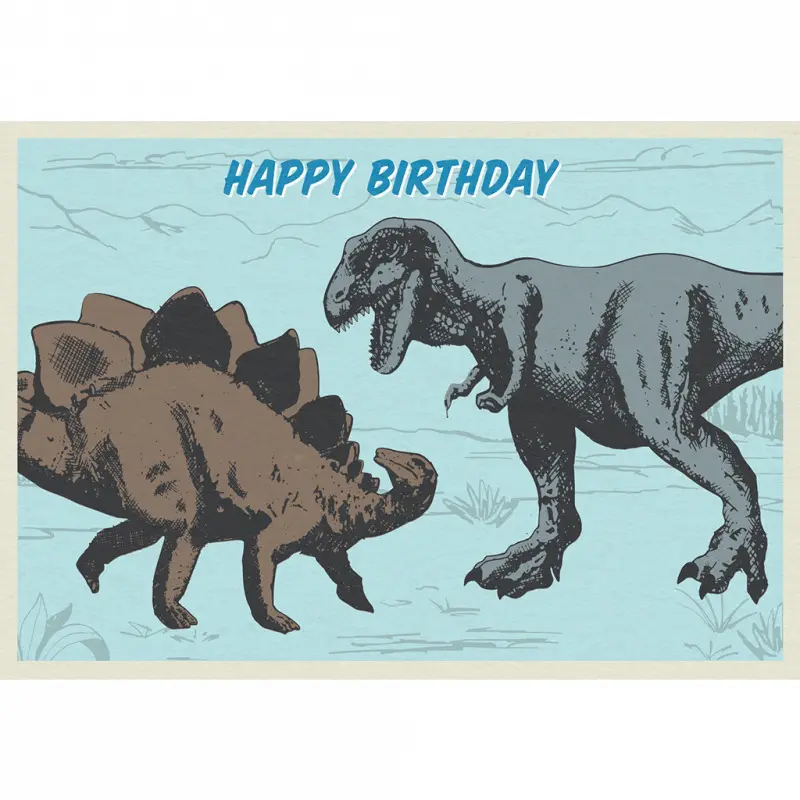 Rex London Tarjeta de cumpleaños Prehistoric Land TURQUOISE