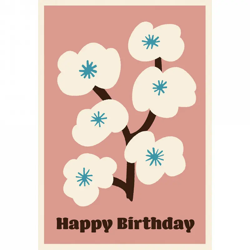 Rex London Tarjeta de cumpleaños del árbol de flores PINK