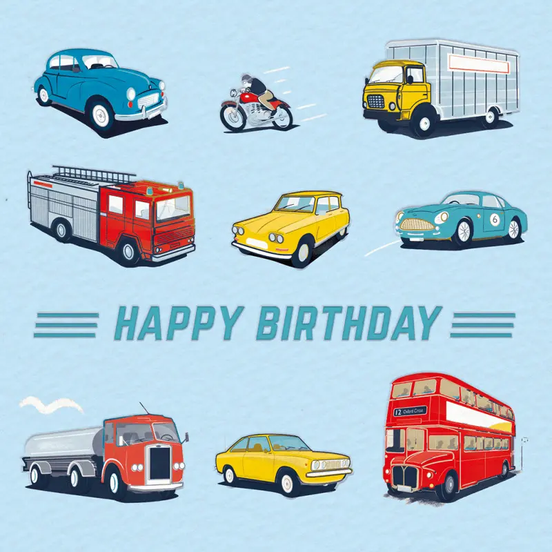 Rex London Tarjeta de cumpleaños Road Trip BLUE