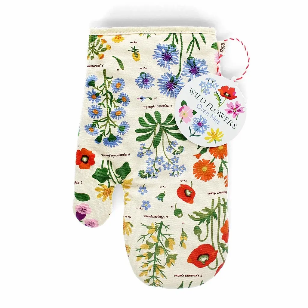 Rex London Guante de cocina simple Wild Flowers BEIGE