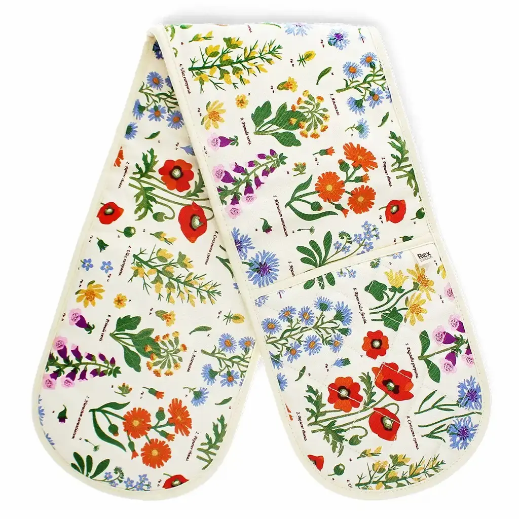 Rex London Accesorio de cocina guante doble Wild Flowers BEIGE