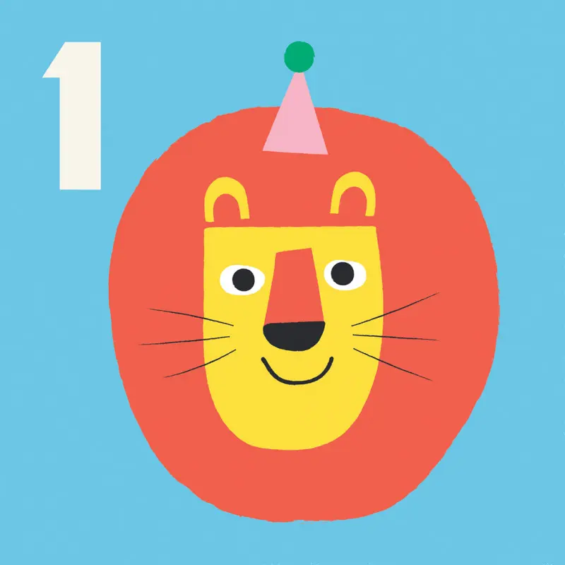 Rex London Tarjeta de cumpleaños Lion Un BLUE