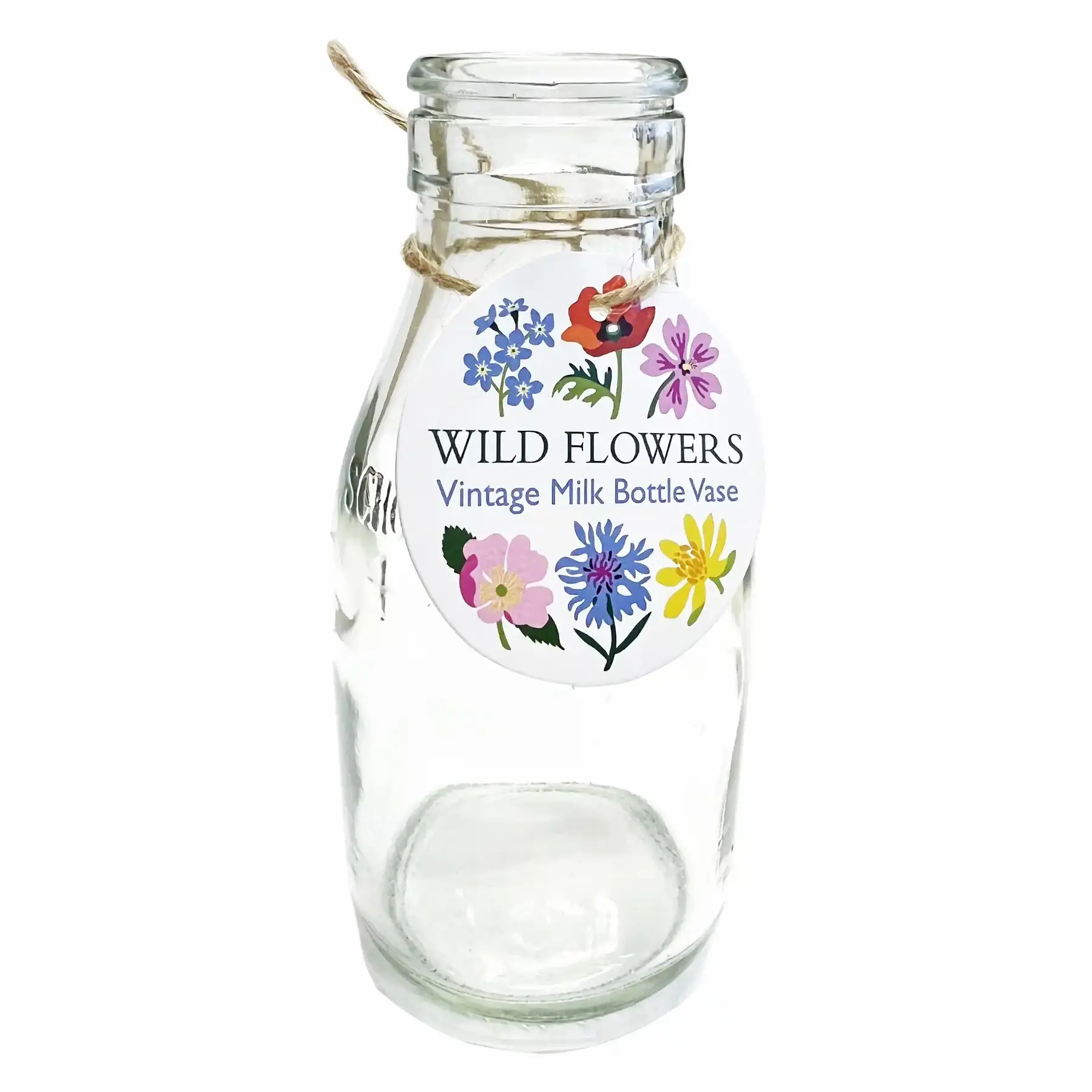 Rex London Florero escolar para botellas de leche Wild Flowers WHITE