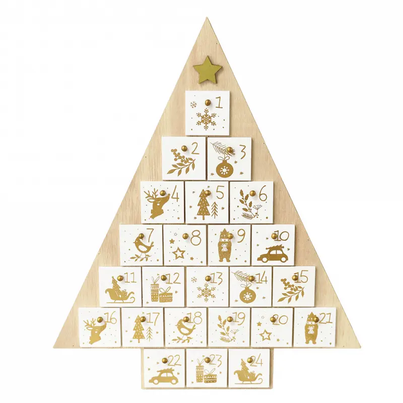 Rex London Calendario de Adviento de madera – Árbol de Navidad BEIGE