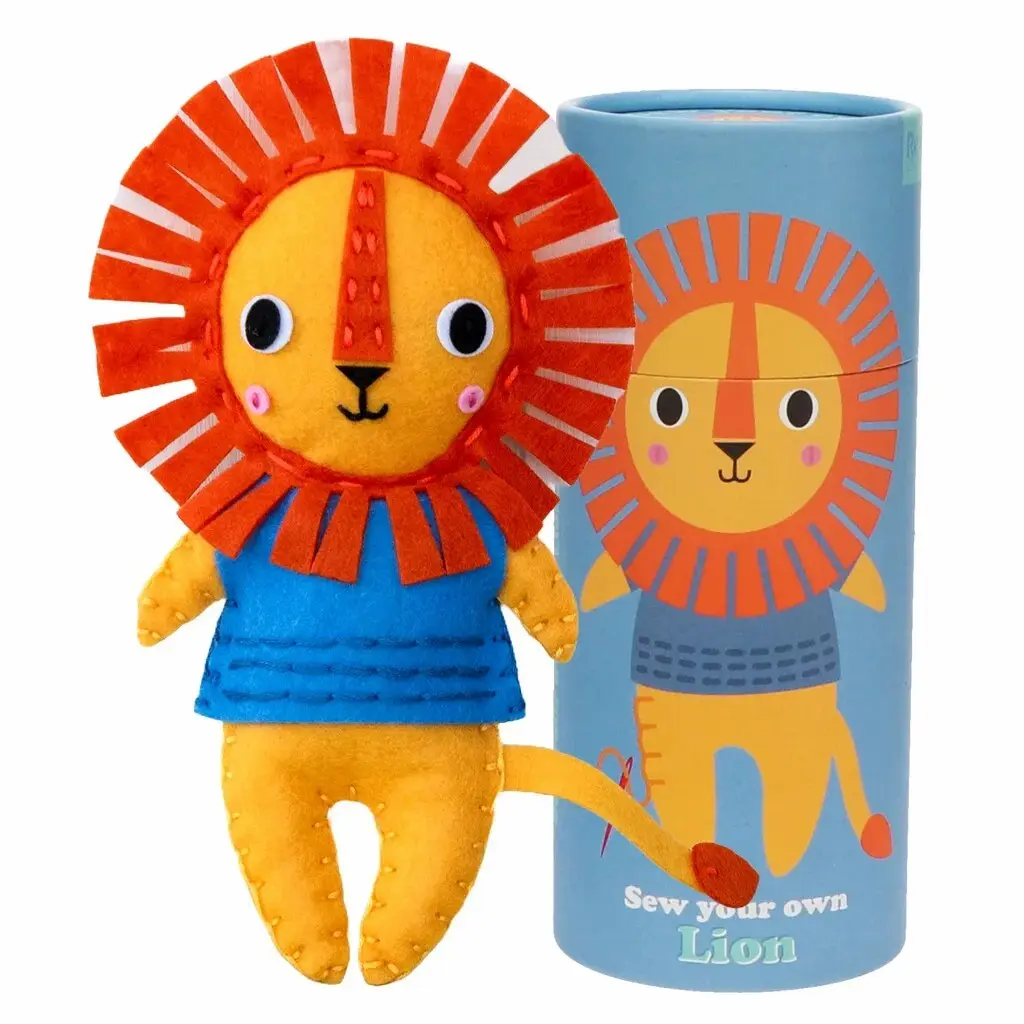 Rex London Juego de construcción de fieltro – león infantil BLUE