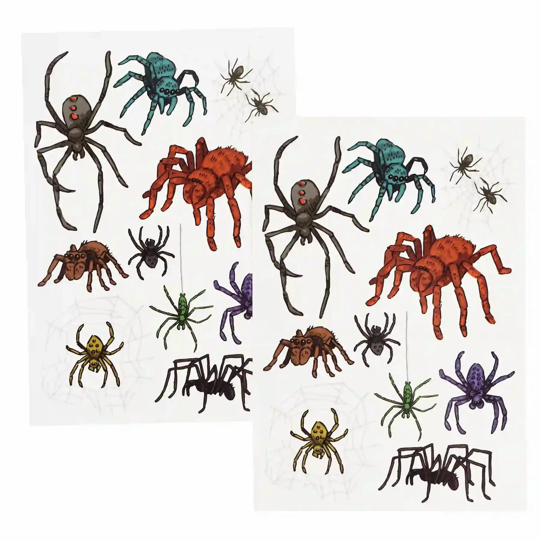 Rex London Tatuaje infantil temporaires Araignées (x2) GREEN