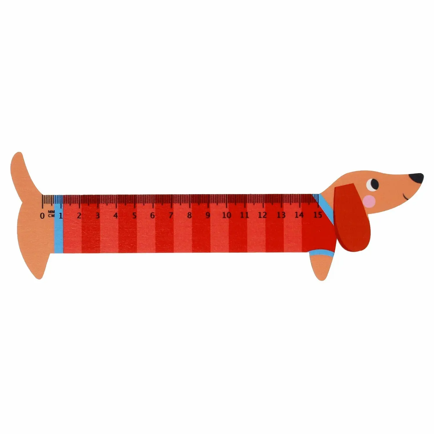 Rex London Regla de madera para niños Chien Saucisse RED