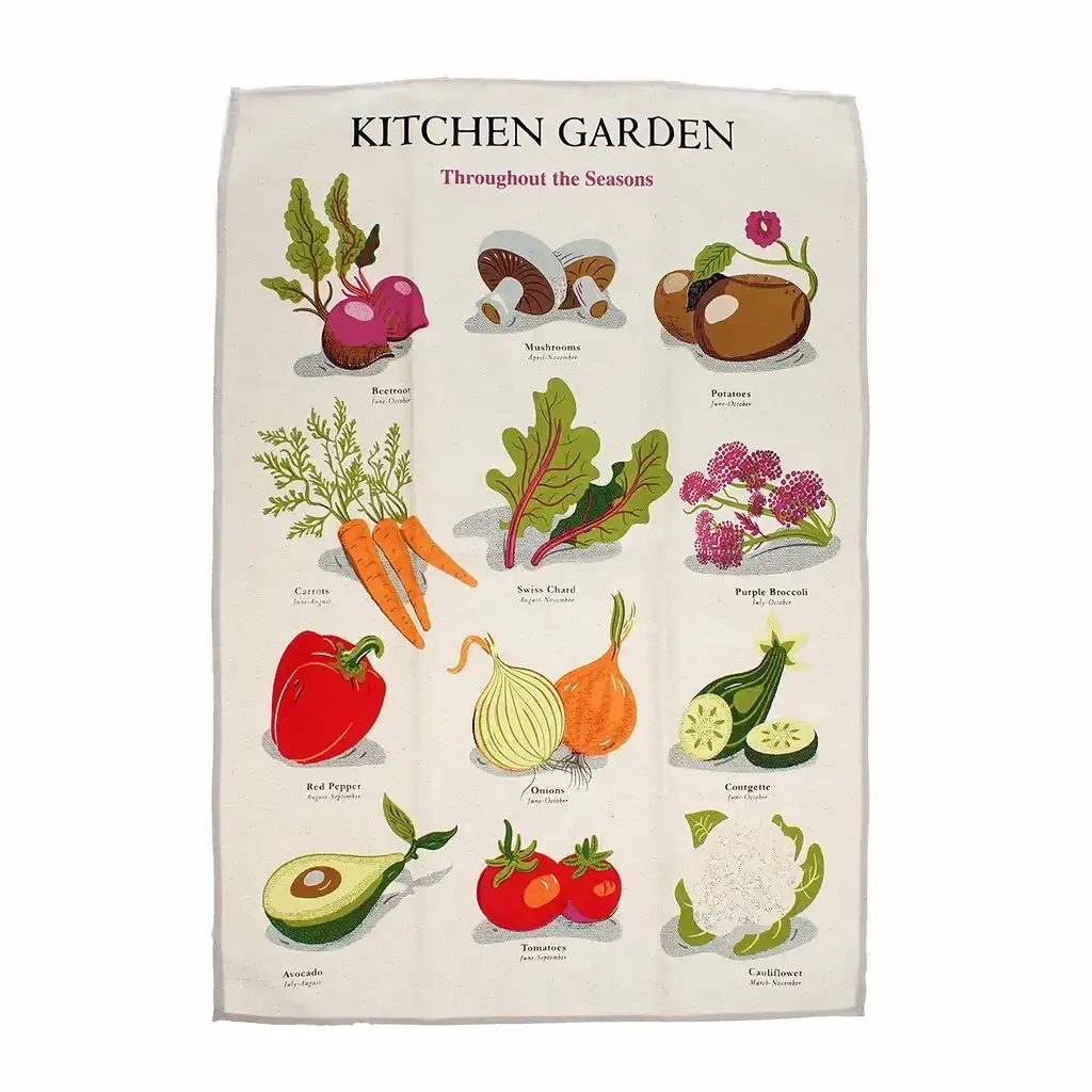 Rex London Paño de cocina de algodón Kitchen Garden WHITE