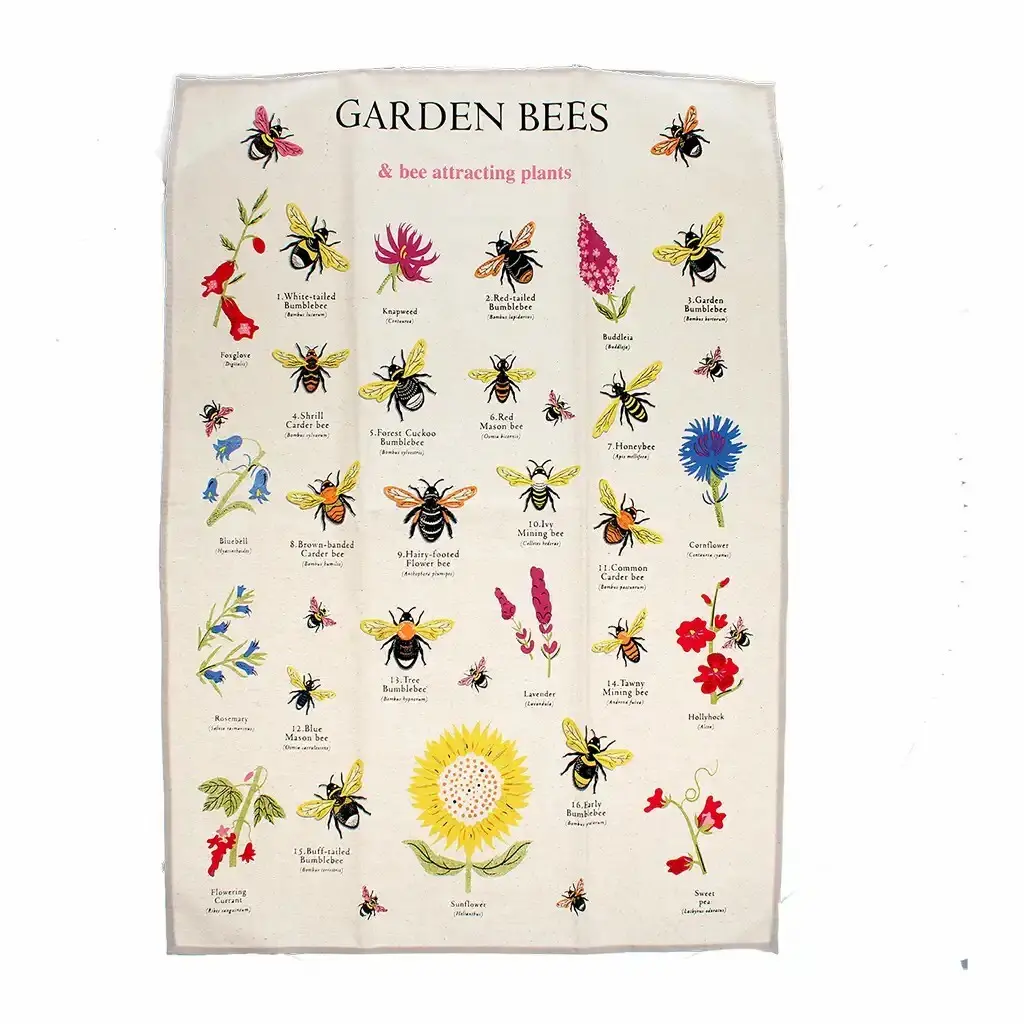 Rex London Paño de cocina de algodón Abeilles Du Jardin BEIGE