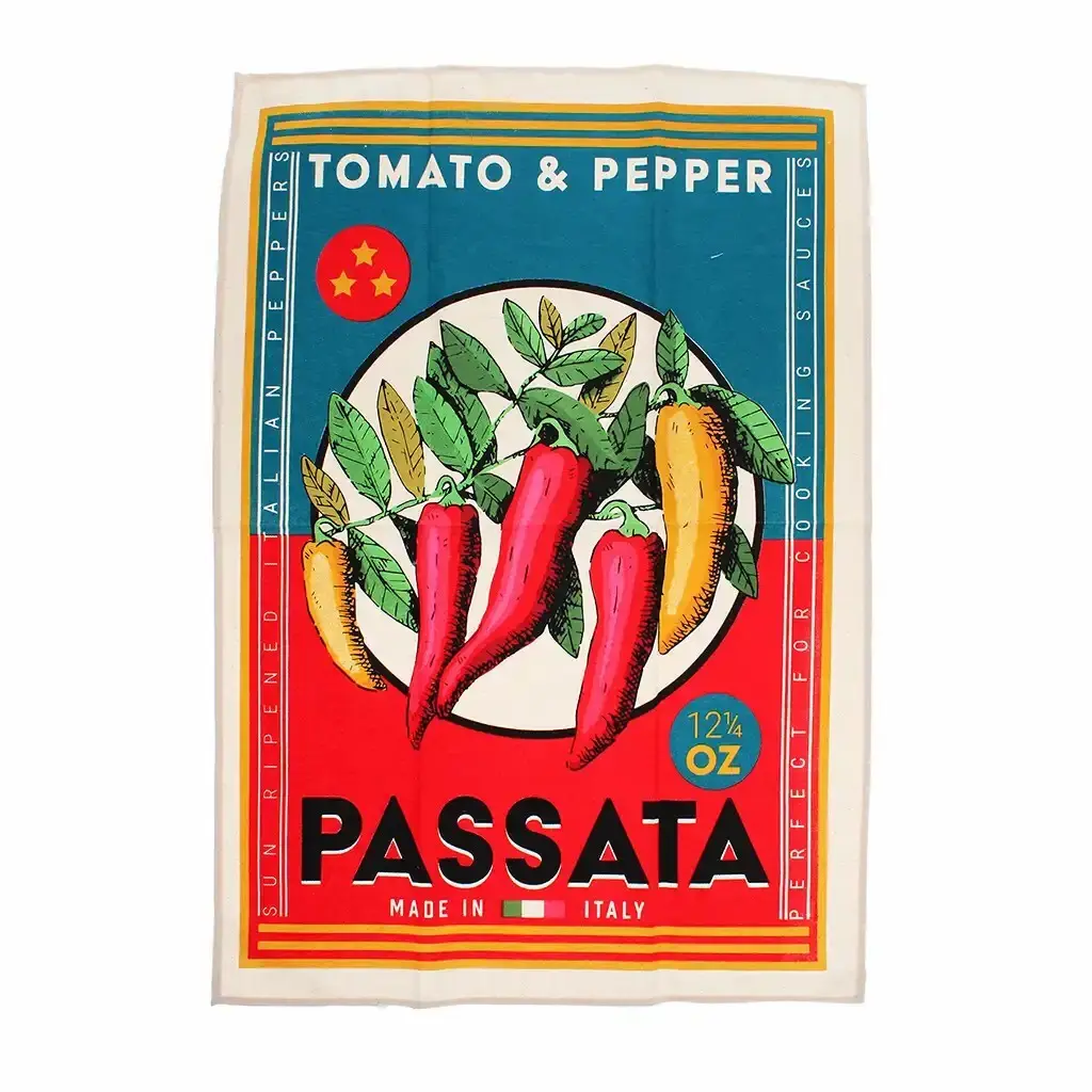 Rex London Paño de cocina de algodón Vintage Passata BLUE