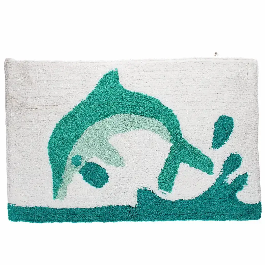 Rex London Alfombrilla de baño de algodón Dauphin GREEN