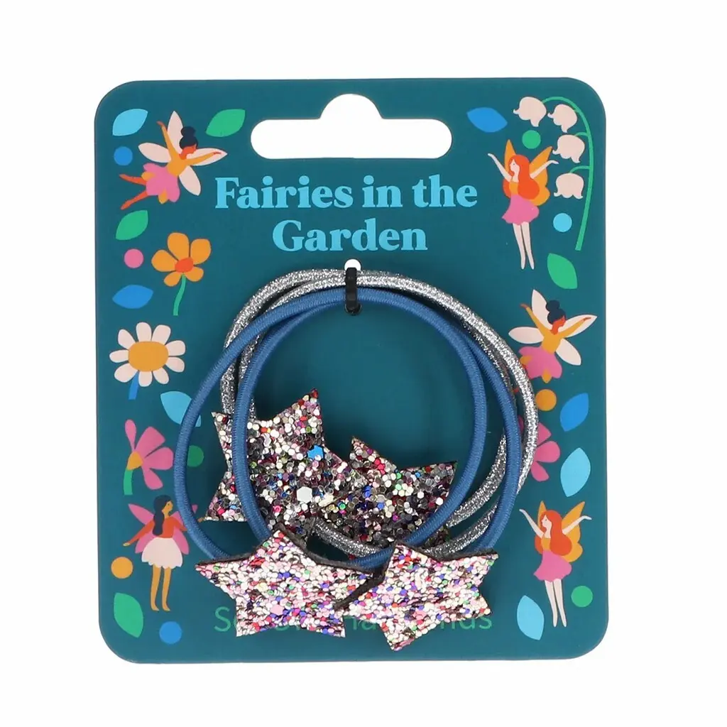 Rex London elástico pelo purpurina estrellas Fairies in the Garden (x4) GRAY