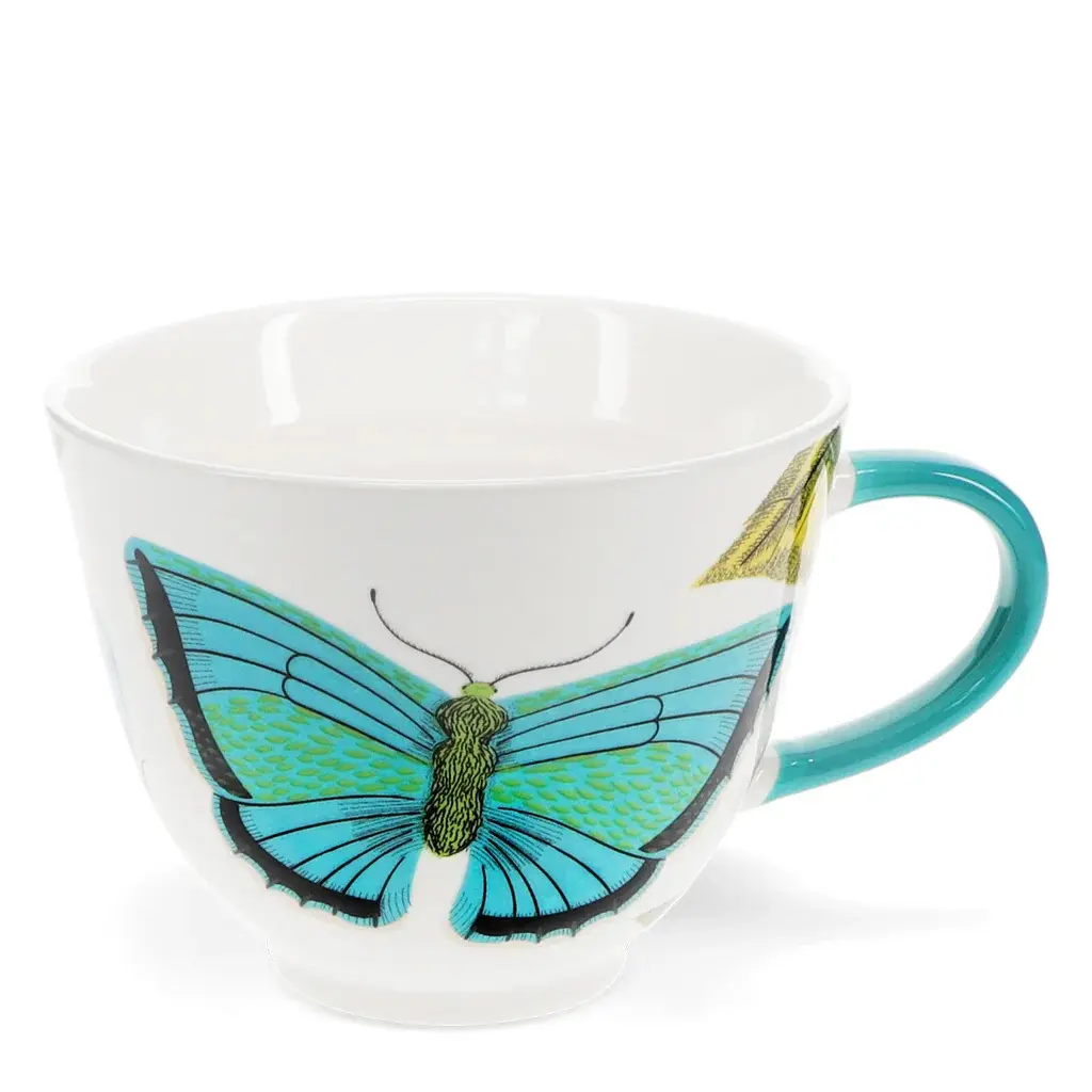 Rex London Taza de porcelana mariposa WHITE