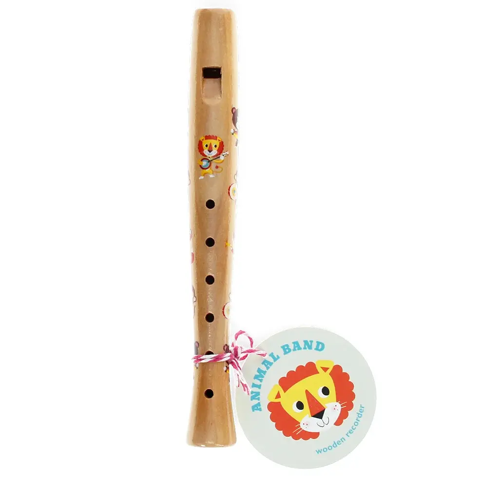 Rex London Flauta de pico de madera para niños Animal Band BEIGE