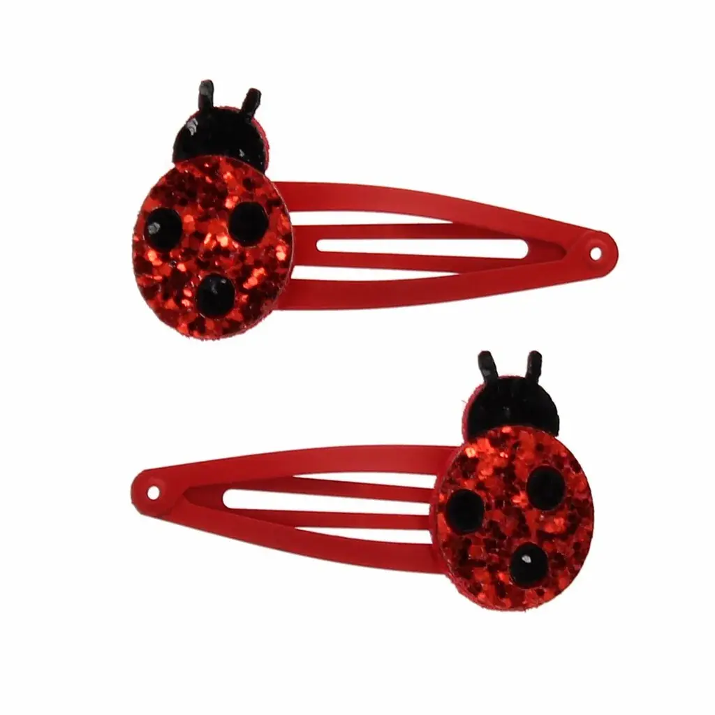 Rex London Pinza para el pelo con purpurina Ladybird (x2) RED