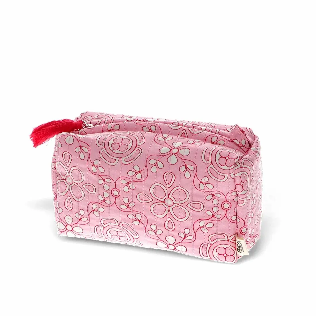 Rex London Neceser de maquillaje acolchado Anushka PINK