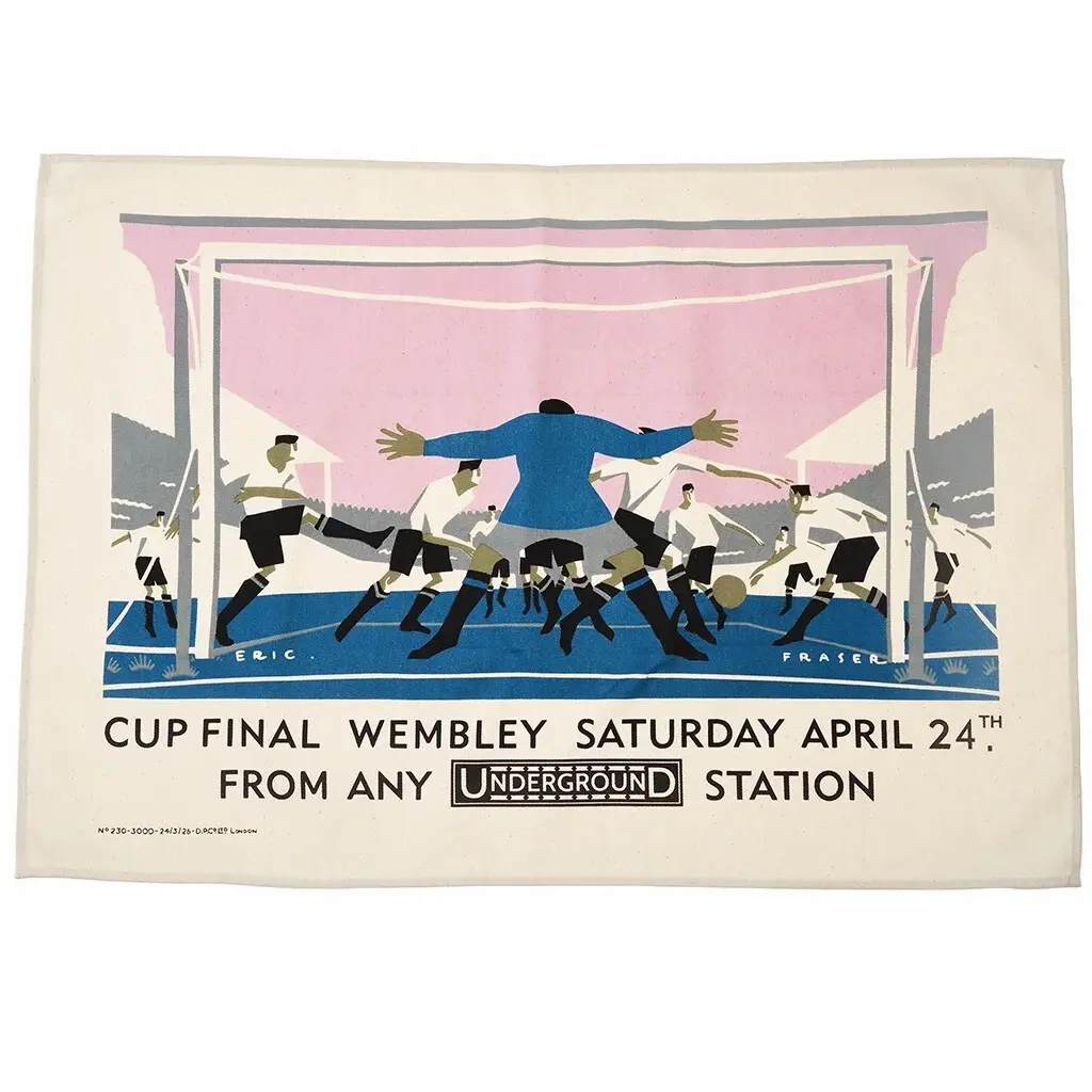 Rex London Paño de cocina de algodón TfL Vintage Poster Cup Final WHITE