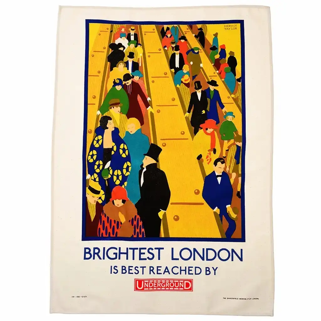 Rex London Paño de cocina de algodón TfL Vintage Poster Brightest London MULTICOLOR