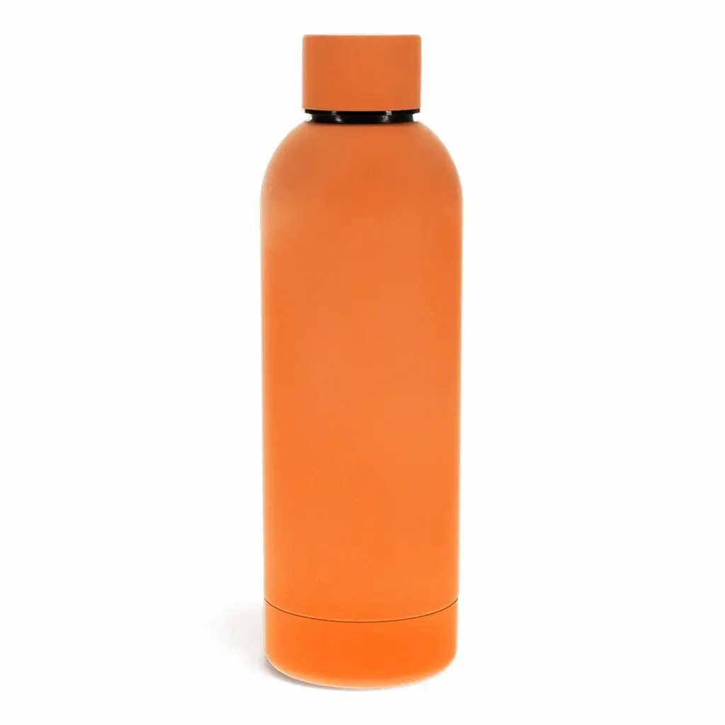 Rex London Botella de acero recubierta de caucho ORANGE