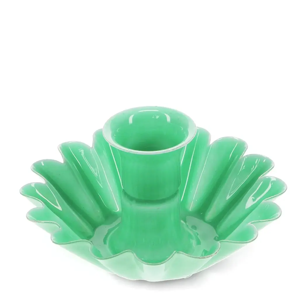 Rex London Candelabro de flor en cuenco de esmalte GREEN