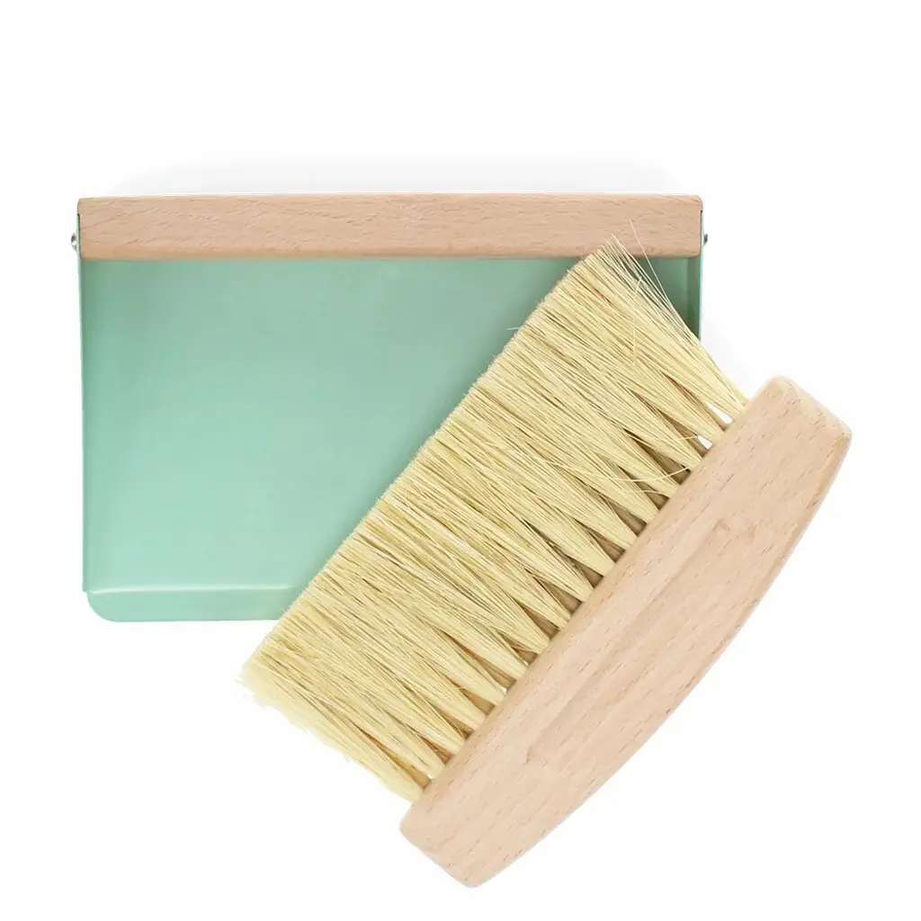Rex London Cepillo y pala de madera para la mesa GREEN