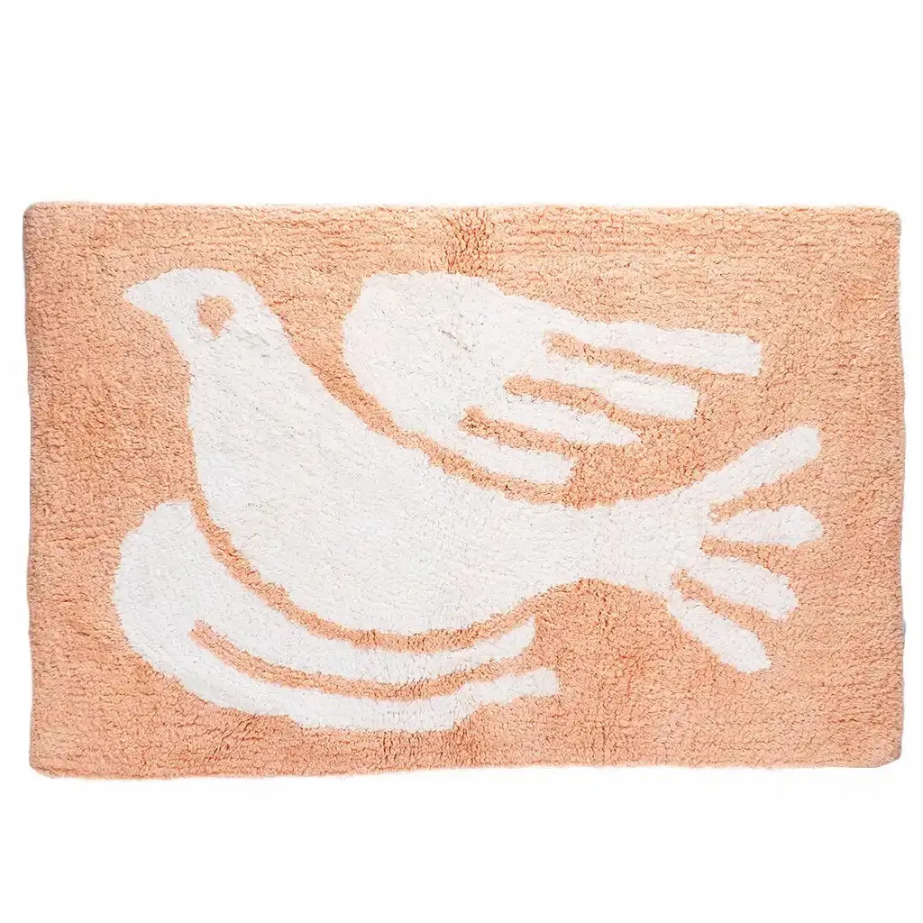 Rex London Alfombrilla de baño de algodón Colombe PINK