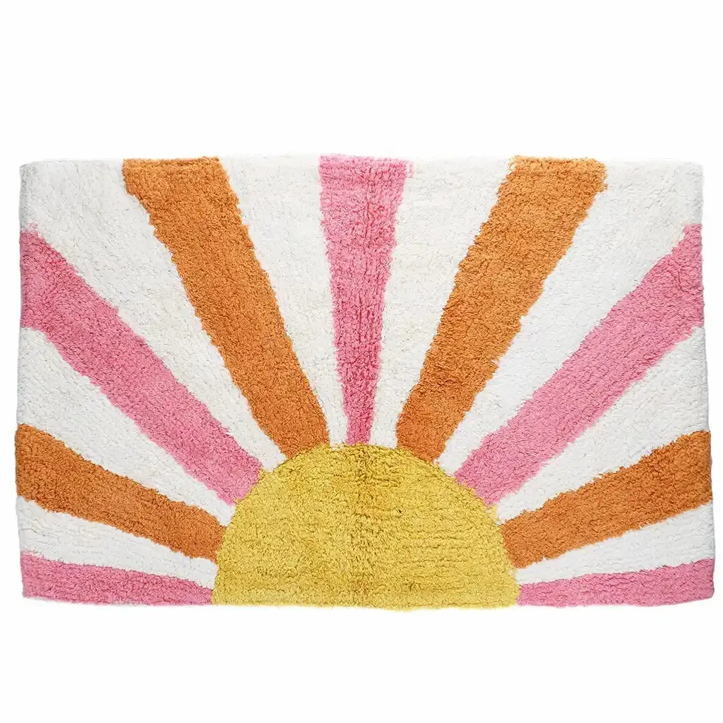 Rex London Alfombrilla de baño de algodón Coucher de soleil YELLOW