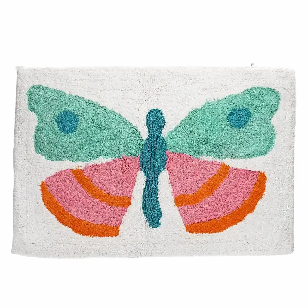 Rex London Alfombrilla de baño de algodón Palmiers GREEN