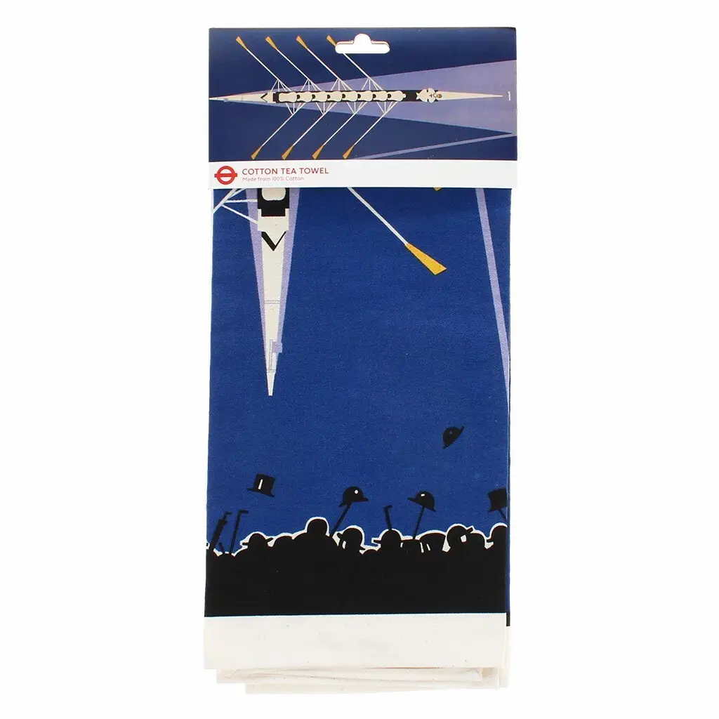 Rex London Paño de cocina de algodón Tfl Vintage Boat Race BLUE