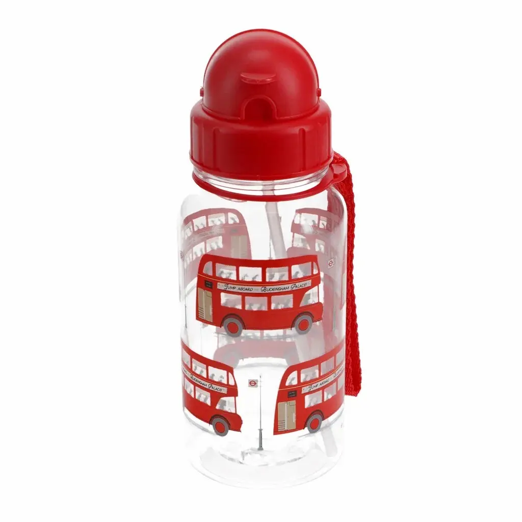 Rex London Botella infantil con pajita TfL Bus Impérial RED
