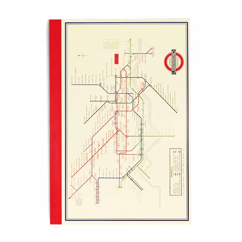 Rex London bloc de notas a5 TfL Plan Métro BEIGE