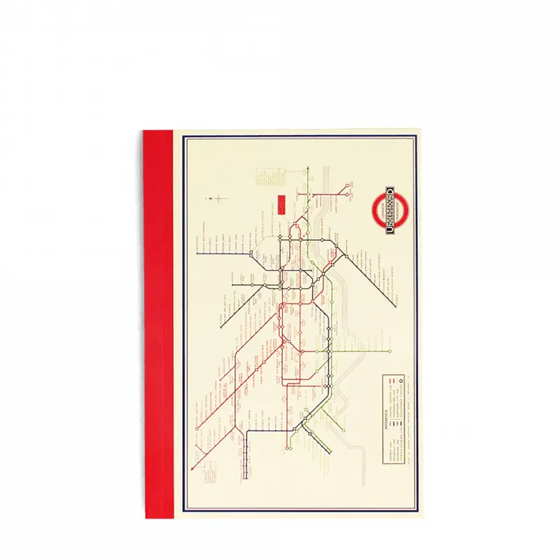 Rex London Bloc de notas a6 TfL Plan Métro BEIGE