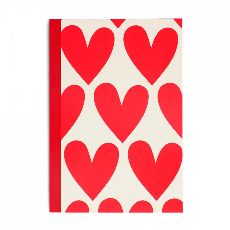 Rex London bloc de notas a5 Coeurs RED