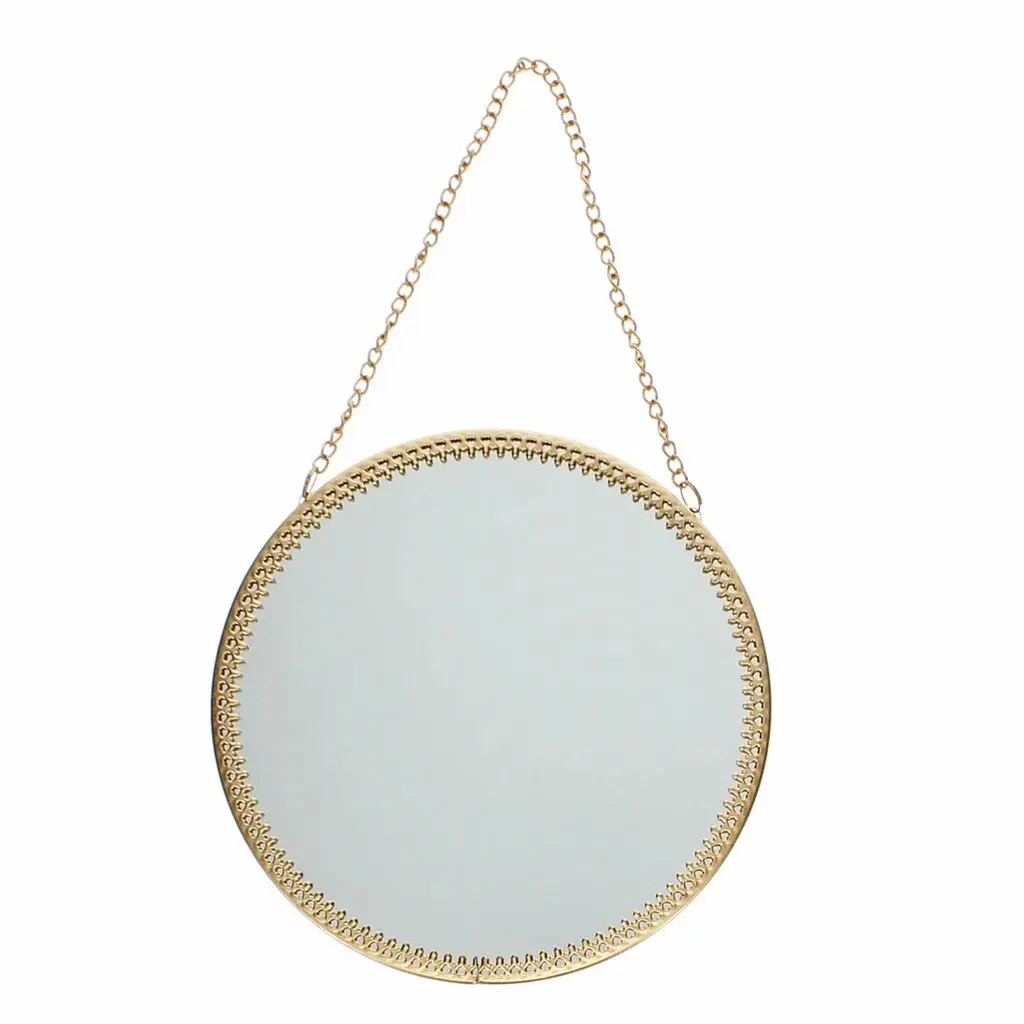 Rex London Espejo colgante redondo GOLD