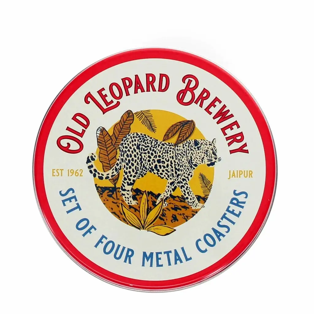 Rex London Posavasos metálicos Old Leopard Brewery (x4) WHITE