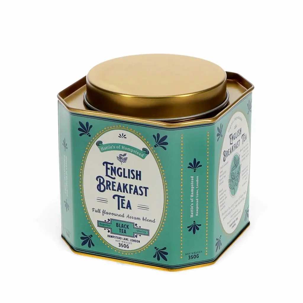 Rex London Caja de té metálica English Breakfast GREEN