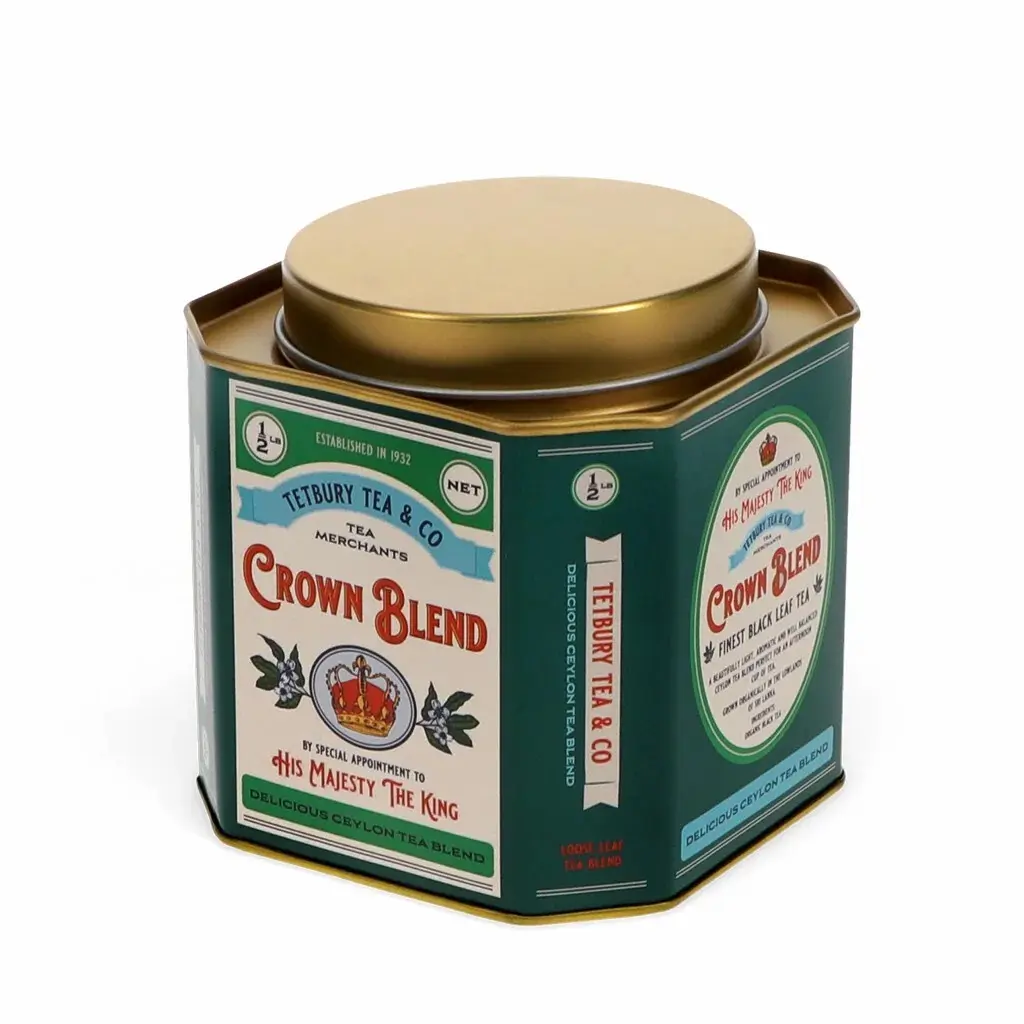 Rex London Caja de té metálica Crown Blend GREEN